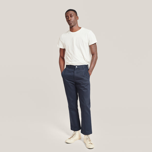 Straight Leg Twill Pants