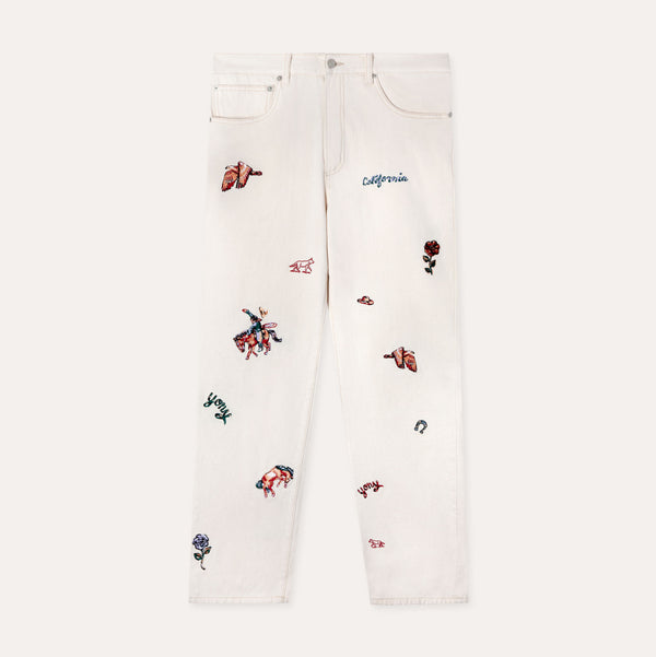 Western Embroidered Twill Pants