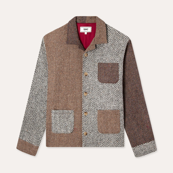 Patchwork Wool Shirt Jacket