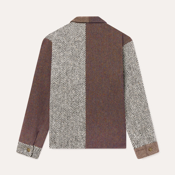 Patchwork Wool Shirt Jacket