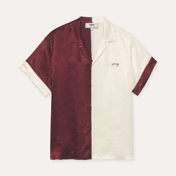 Contrast Acetate Bowling Shirt