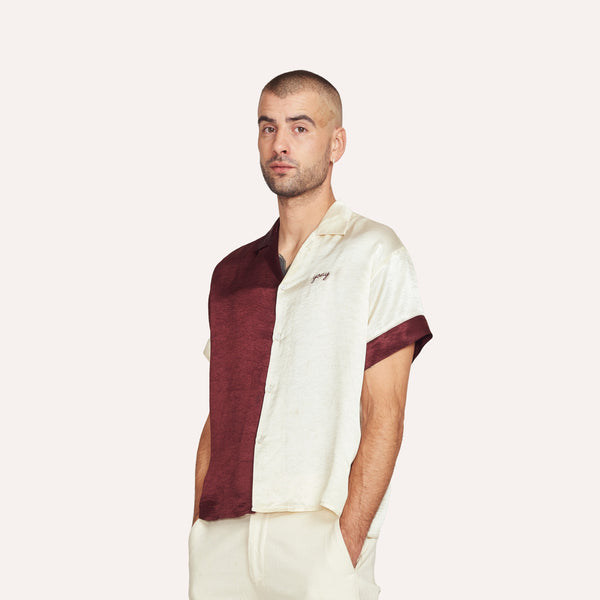 Contrast Acetate Bowling Shirt