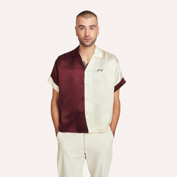 Contrast Acetate Bowling Shirt